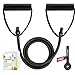 RitFit Single Resistance Exercise Band with Comfortable Handles - Ideal for Physical Therapy, Strength Training, Muscle Toning - Door Anchor and Starter Guide Included (BlackNew (25-30Lbs))