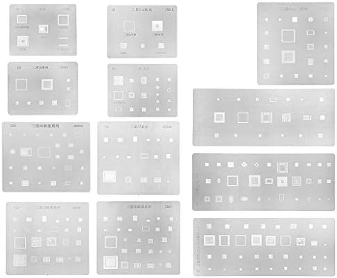 12 Types BGA Reballing Stencil Kit Multi-Purpose Planting Tin Mesh Compatible with Samsung
