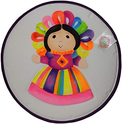 Tortilla Warmer, Handmade Drawing of Typical Doll (Purple)