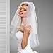 L'ivresse 2 Layers Short Bridal Veil Wedding With Comb Pencil Edge bachelorette