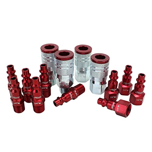 ColorFit by Milton Kupplungs- und Stecker-Set, M-Style, Rot, 6,35 mm NPT, 14-teilig, Limited Edition