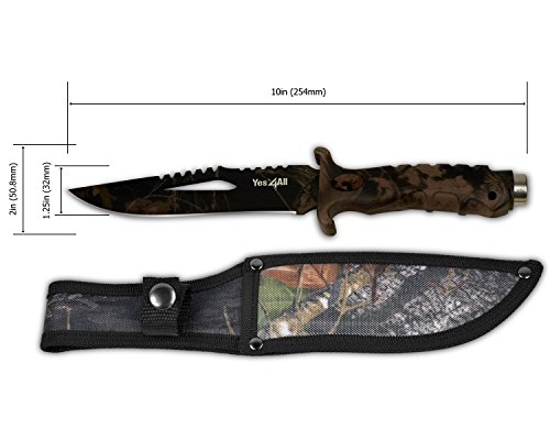 image for Yes4All Camo Coated H152B Hunting Survival Tactical Knife Bowie Fixed 
