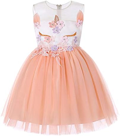 Girls Unicorn Dresses for Girl Maxi Costumes Kids Party Wedding Prom Ball Gown