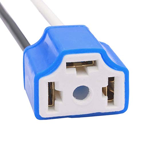 Headlight Socket H4 Wiring Harness Headlight Plug 14AWG Ceramic H4 9003 Connector for Headlight Fog Light Retrofit (pack of 2)
