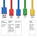 [No Mini]: Multi USB Charging Cable Short 3A,6 in 1 Multiple Charger Cord,USB 2.0 to USB C,Micro B,Phone Adapter Replacment for Cell Phones Tablets,Power Bank and More,Multi-Color,5.3 inch