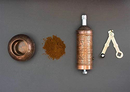 ABCBCA Türkische Tradition Kupfer Kaffeemühle Mini Edelstahlhand Manuelle Handgemachte Kaffeebohnengratte Mühlen Mühle… – Bild 4