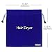 Hair Dryer Bag, Extra Big Size 13.5×13.5 inch Velvet Travel Pouch, Luxury Drawstring Storage Bag for Hair Dryer, Curling Iron and Hair Straightener(Blue)