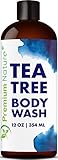 Tea Tree Body Wash Antibacterial - Antifungal Bodywash Tee Tree Essential Oil Soap Cleanser All Natural 100% Pure Shower Gel - Jock Itch Defense Acne Athletes Foot Odor Eczema Ringworm Treatment
