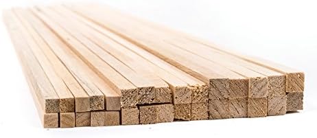 10mm x 10mm x 600mm Length Hardwood Jelutong Section Pack of 10