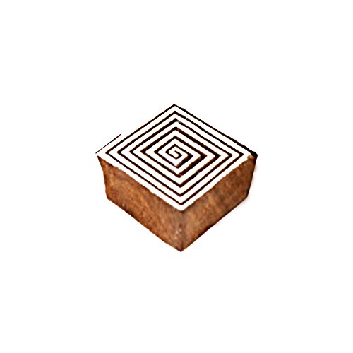 Hashcart Baren for Block Printing Stamps/Wooden Stamping Block/Handcarved Designer Craft Printing Pattern for Saree Border,Henna/Textile Printing,Scrapbooking,Pottery Crafts & Wall Painting,Set of 9