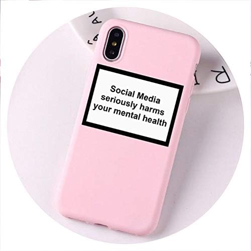 Social Media Seriously Harms Your Mental Health Phone case for iPhone X XR XS MAX 8 7 6 6s Plus Soft Silicone Back Cover Capa,190014,for iPhone XR