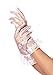 Leg Avenue Women's Lace Wrist Length Ruffle Gloves, White, One Size