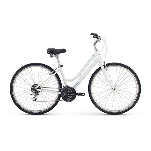 Raleigh Bikes Detour 2 Step Through Womens Hybrid Bike, White, 15″/Small