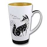 Karma Gifts Black & White Mug, Fox