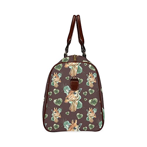 InterestPrint Custom Animal Giraffe Plants Watercolor Travel Bag
