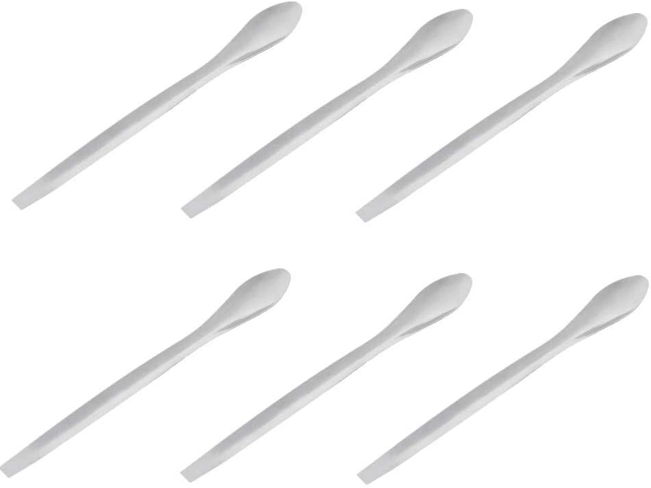 JiaUfmi 6 Pcs Stainless Steel Lab Spatula Micro Lab Spoon Scoop Laboratory Sampling Spoon (12 cm)