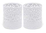EasyPAG 2 Pcs 3-1/4 inch Dia x 3-3/4 inch High Round Floral Pen Holder, White