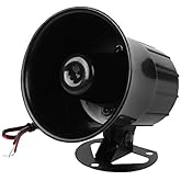 DC 12V Wired Alarm Horn Siren for Home Security System Indoor/Outdoor Fireproof 115dB