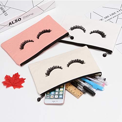 Yarachel Eyelash Makeup Bags - 12 Pieces Cosmetic Bags Travel Make up Pouches with Zipper for Women and Girls (12 Pieces, White,Beige and Pink) 7 Yarachel Eyelash Makeup Bags - 12 Pieces Cosmetic Bags Travel Make up Pouches with Zipper for Women and Girls (12 Pieces, White,Beige and Pink)
