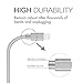 BULESK iPhone Cable 3Pack 6FT Nylon Braided Certified Lightning to USB iPhone Charger Cord for iPhone 7 Plus 6S 6 SE 5S 5C 5, iPad 2 3 4 Mini Air Pro, iPod Nano 7- Gray