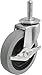 Shepherd Hardware 3266 3-Inch Threaded Stem TPR Caster with Brake, 110-lb Load Capacity , Gray