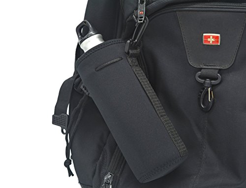 Neoprene Water Bottle Carrier ,Water Bottle Cooler Sleeve Tote Bag Pouch Holder Strap for Kid Children Women MEN Biker Travel Cycling Climbing Sports (black) - Thumbnail 5