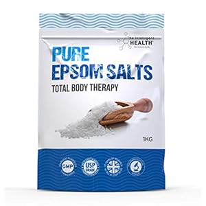 Pure-Epsom-Salts-Magnesium-Sulphate-Bath-Salt-1-Kg-Pack-by-The-Intelligent-Health-Ideal-for-Relieving-Sore-Muscles-Reduces-Inflammation Pure Epsom Salts 1kg Pack, Total Body Therapy, 100% Pure Premium Quality Magnesium Sulphate Traditional Bath Soak, Fine…