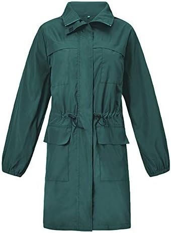 JMETRIE Women's Rain Jacket Outdoor Hoodie Waterproof Windproof Long Outwear Coat