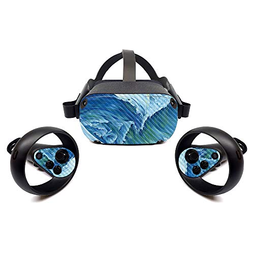 MightySkins Carbon Fiber Skin for Oculus Quest - Perfect Wave | Protective, Dur…