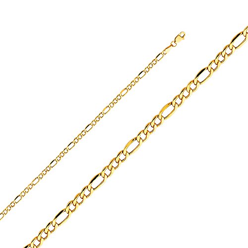 14k Yellow Gold 3.5-mm Hollow Figaro Chain Necklace (18 inch)