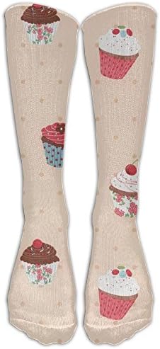 Dessert Cake Ice Cream Macarons Comfortable Classic For Women Or Man Soccer 78% Cotton / 20% Nylon / 2% Spandex Stockings Knee High Sport Sock