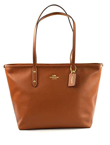 Coach crossgrain city zip top tote - saddle