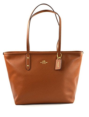 Coach Crossgrain City Zip Top Tote - Saddle