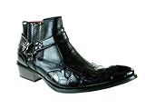Alfa Men's M1732 Crocodile Textured Cowboy Ankle High Boot