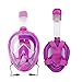 ZSPORT Snorkeling Mask, Easybreath Full Face Diving Mask GoPro Compatible,See More Larger Viewing Area Than Traditional Masks Anti-Fog Anti-Leak Technology (Purple, S/M)