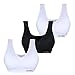 Camellias Women's Seamless Sports Everyday Bra Wire Free Wide Shoulder Straps Bralette with Removable Cups for yoga Gym ,SZ9000-2White&1Black-XL