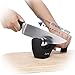 Finnhomy Professional Knife Sharpener for Straight, 3 Stage Tungsten, Diamond, Ceramic Sharpening slot, Manual Knife Sharpener for pocket, chefs, Army, kitchen knife, Black