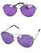 Violet Purple Silver Frame Aviator Rock Star Glasses
