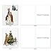 M1731XS Animal Antics: 10 Assorted Christmas Note Cards Feature Cats and Dogs Frolicking in Holiday Dress, w/White Envelopes.
