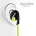 KSCAT Bluetooth Headphones Stereo Wireless Earphones for Running with Mic 6 Hours Play Time, Bluetooth V4.1, Sweatproof, Secure Ear Hooks Design, Green