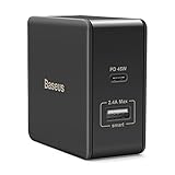 45W Power Delivery Charger, Baseus PD USB C Charger Fast Charge Wall Charger Adapter for Macbook, Nintendo Switch, Samsung S8, Note 8 and More