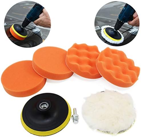TIMLand Professional Car Polishing Pad Waxing Buffing Pad Polishing Buffer Drill Polishing Sponge Wheel Set 3 Inch-7PCS