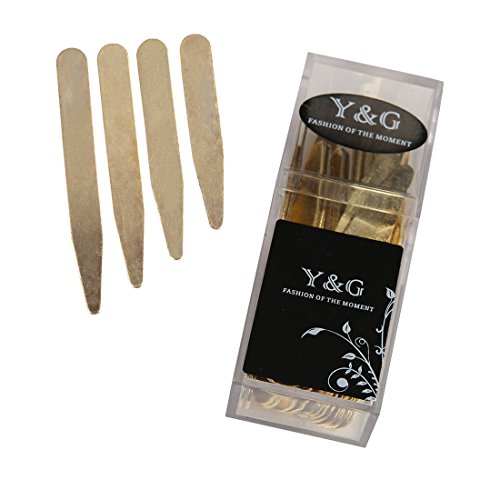 CS3018 Gold Mens Stainless Steel Collar Stays for Shirts - 24pcs By Y&G