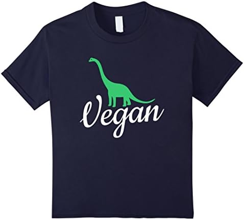 Kids Vegan T-Shirt. Dinosaur Vegan Tee 12 Navy
