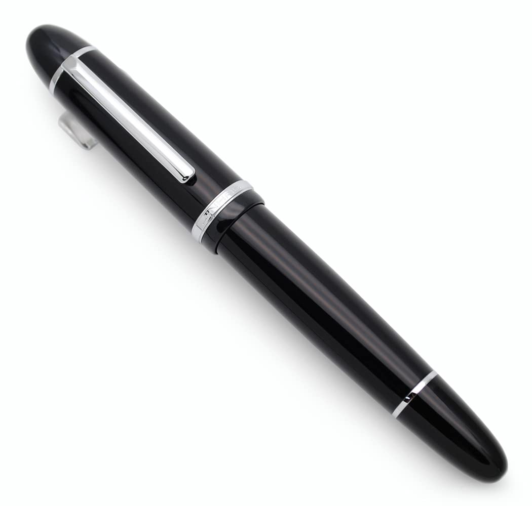 JINHAO X159 Resin Fountain Pen with Ink Converter (Fine Nib, Silvery Clip-Black)