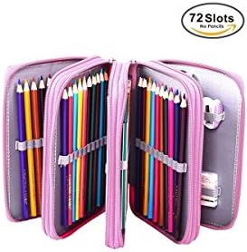 72 Inserting Super Large Capacity Multi-layer Students Pencil Case Pen Bag Pencil Holder Pouch Stationary Case Makeup Cosmetic Case Bag
