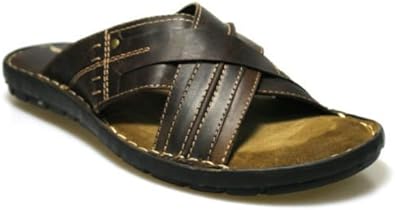 mens brown leather sandals
