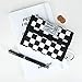 Rough Enough Canvas Big Travel Men Women Wallet Credit Card Holder Coin Purse Pouch Case Organizer with Zipper and Checkerboard Checker Pattern Black White for Outdoor Sport School Boys Girls