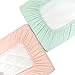 Designthology (U.S.) Changing Pad Cover Set 100% Cotton Muslin 2 Pack, Peachy Pink & Lt Green - Soft & Breathable for Boys and Girls
