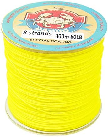 8 Strands Braided Fishing Line 300M (327 Yards) 10lb-108lb Abrasion Resistant, Highly Sensitivity, Zero Stretch and High Performance Fishing Line for Carp, Bass, Trout